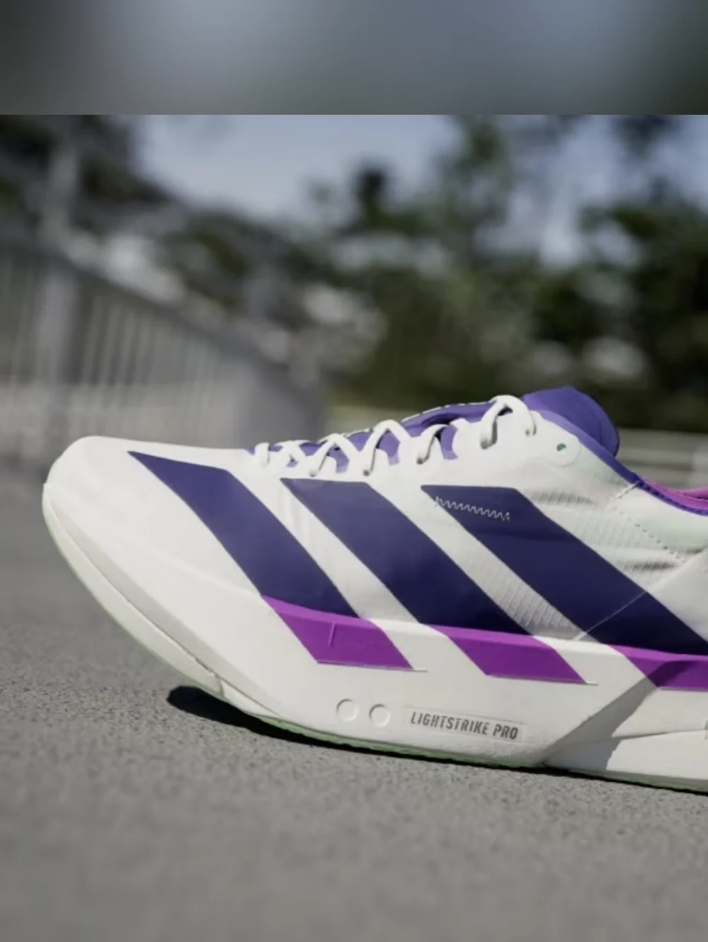 adidas Adizero Adios Pro 4 Core White Purple Lime JR1656 Men's Size 10 New - Picture 4 of 12